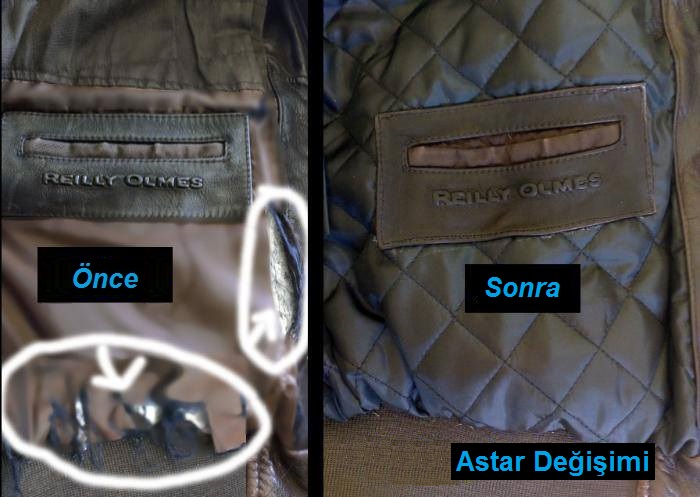 Deri ceket astar değişimi ve tamir işlemi