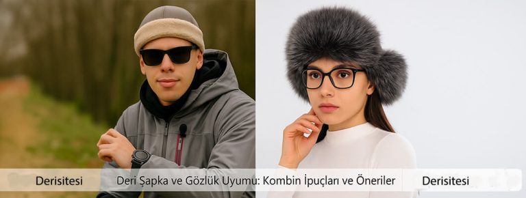 Deri şapka ve gözlük uyumu için kombin önerileri