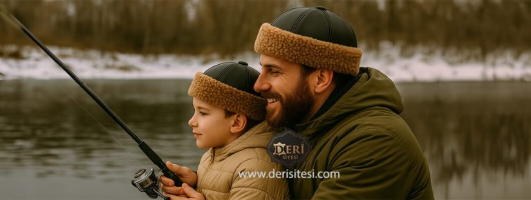 Baba oğul deri şapka ve börk kombini