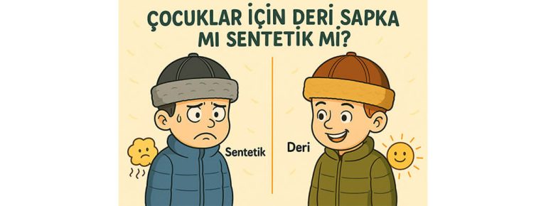 Çocuklar için deri ve sentetik şapka karşılaştırması