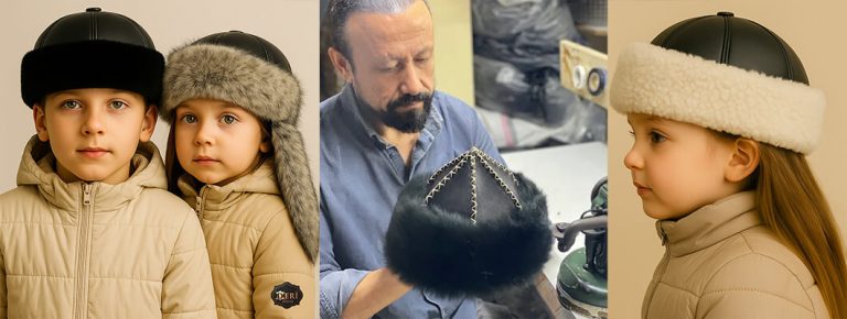 Çocuklar için kışlık deri börk modelleri