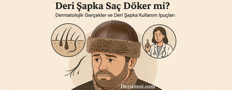 Deri şapka ve saç sağlığı hakkında bilgilendirici görsel