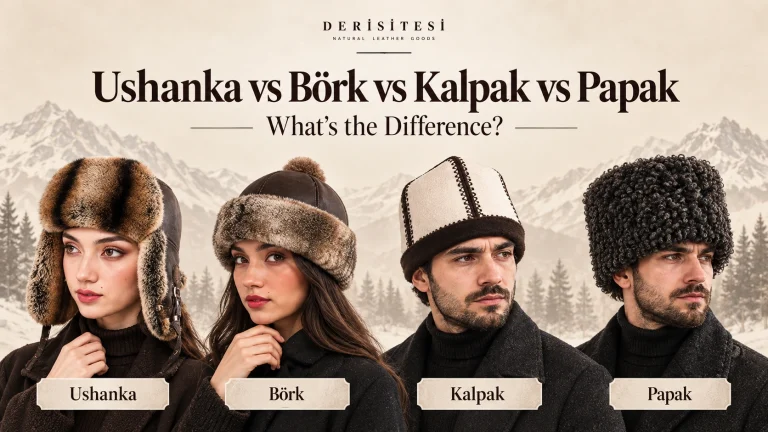Ushanka, bork, kalpak and papak traditional winter hat comparison