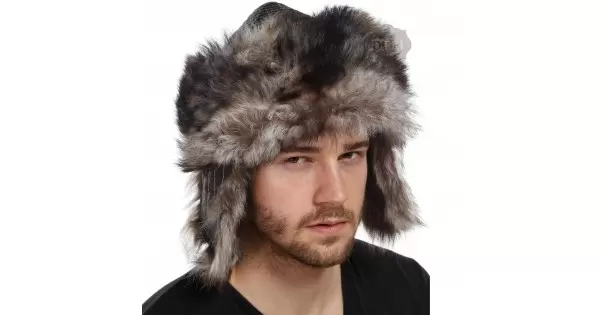 Oghuz Kagan-style Mongolian winter hat Ş051 with genuine sheepskin leather and lamb fur interior