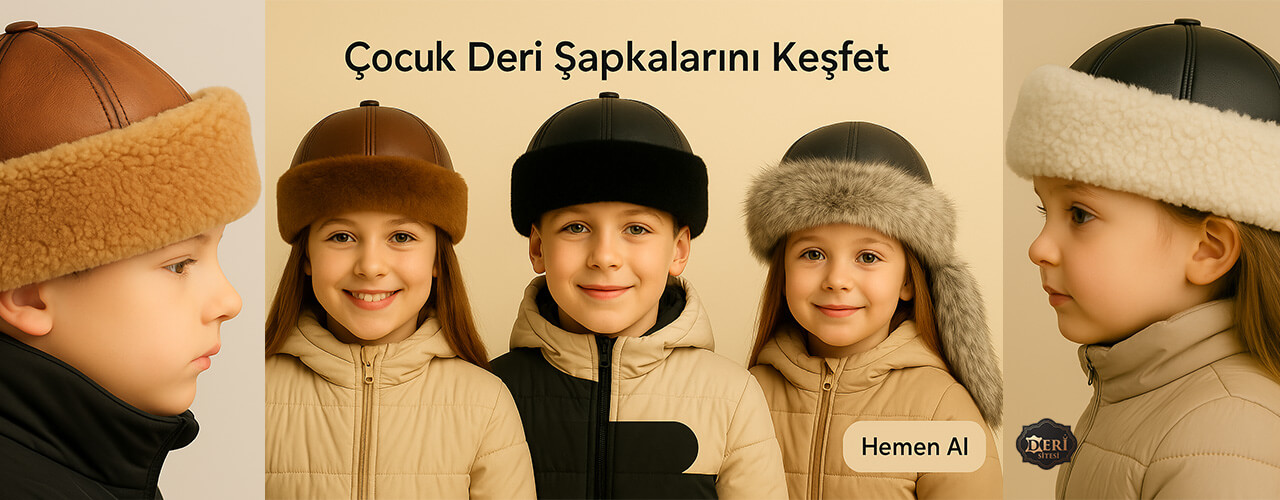 Çocuk Deri Şapkaları – Bebek, Kız ve Erkek İçin Hakiki Deri ve Kürklü Modeller