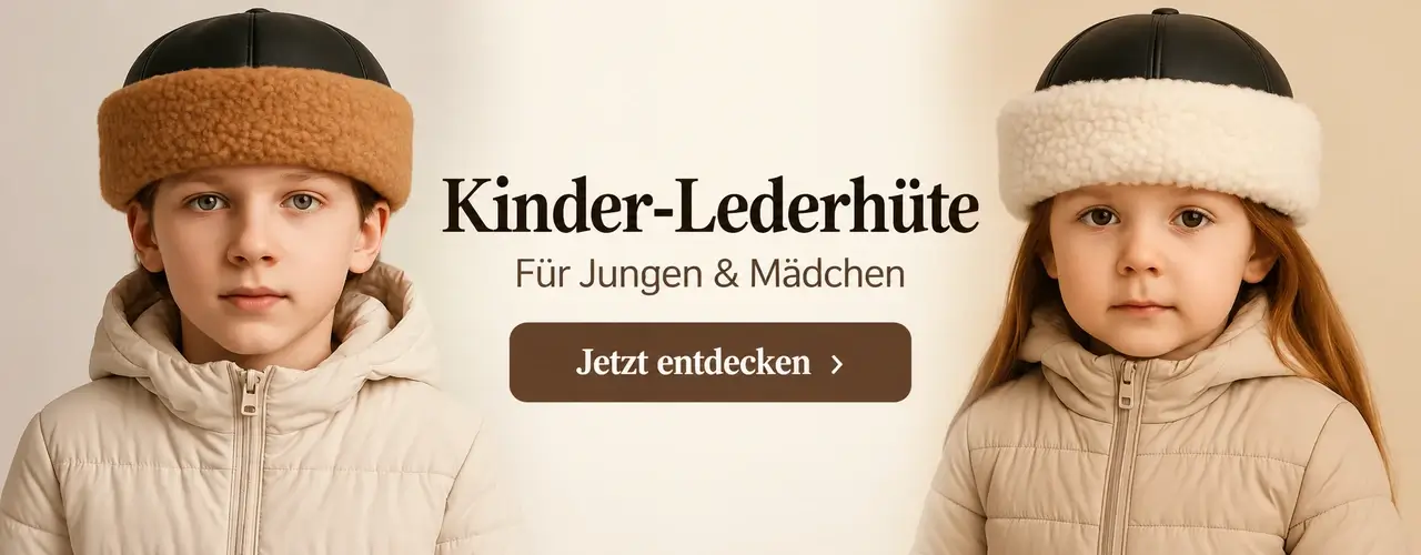Lederhüte für Kinder – Modelle aus echtem Leder und Fell für Babys, Mädchen und Jungen