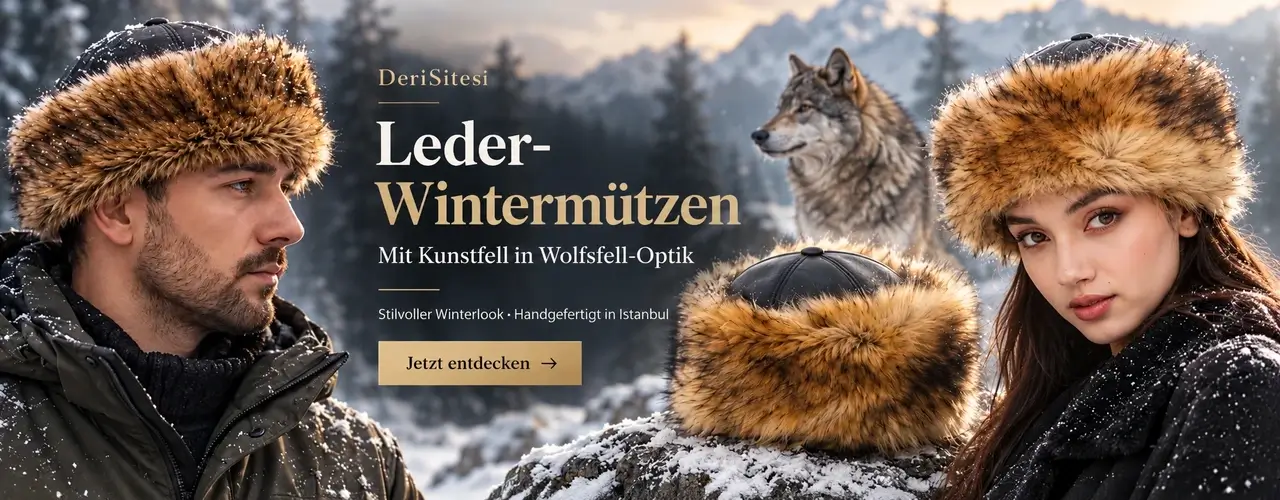 Börk in Wolfsfell-Optik – Fellbesatz aus synthetischem Material