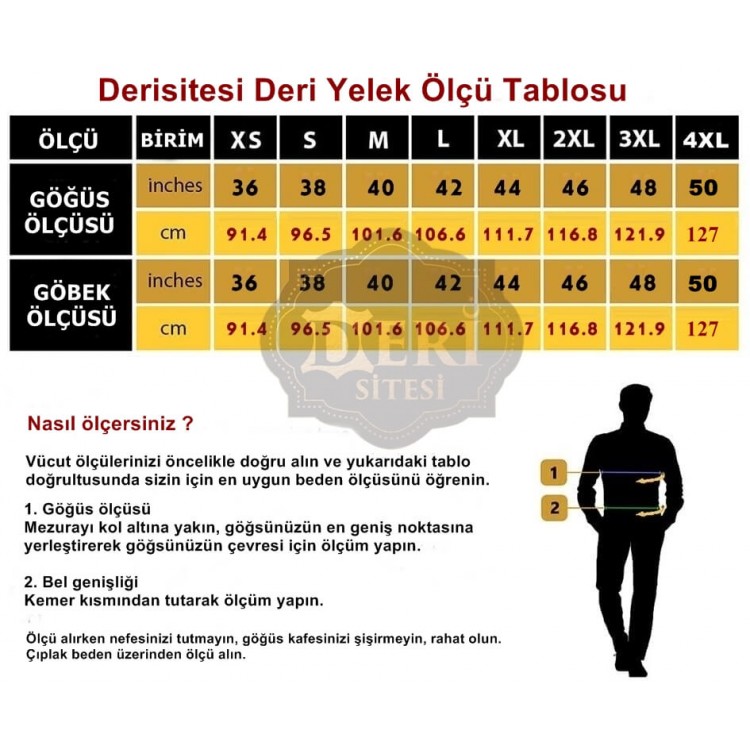 Titan Siyah Renk Deri Yelek (Bay) - Y010