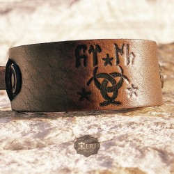 Teşkilatı Mahsusa Göktürkçe Türk Yazılı Vaketa Deri Bileklik -  Kolye Hediyeli - BK01