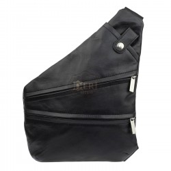 Erkek Siyah Hakiki Deri Çapraz Göğüs Çantası Erkek Siyah Hakiki Deri Çapraz Göğüs Çantası