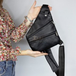 Kadın Siyah Hakiki Deri Çapraz Göğüs Çantası Kadın Siyah Hakiki Deri Çapraz Göğüs Çantası