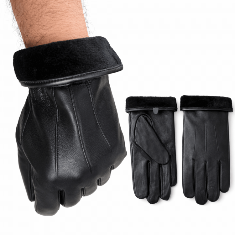 Hakiki Keçi Derisi Sıcak Tutan Miflon Astarlı Erkek Eldiven - Uygun Fiyatlı