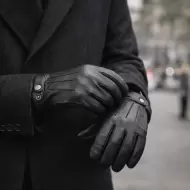 Hakiki Keçi Derisi Erkek Eldiveni | Sıcak Miflon Astarlı