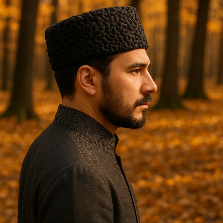 Karakulli Kafkas Kalpağı Deri Papak
