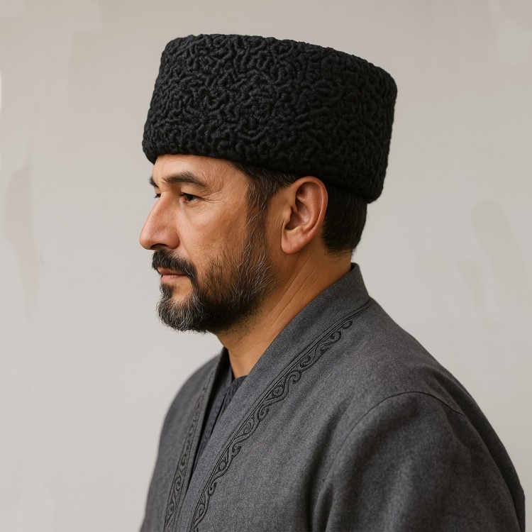 Karakulli Kafkas Kalpağı Deri Papak