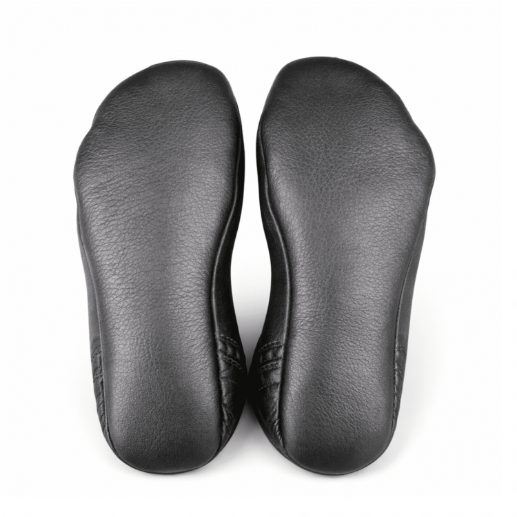 Hakiki deri kürklü siyah ev ayakkabısı mest modeli