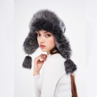 Russian Trapper Winter Fur Hat for Women - Handmade Gray Shearling Sheepskin Leather Russian Trapper Winter Fur Hat for Women - Handmade Gray Shearling Sheepskin Leather