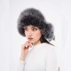 Almila Gri Boz Kürklü Kadın Deri Şapka, Börk Modelimiz - BŞ162