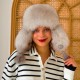 Stay Stylish and Warm: White Fox Fur Ushanka Women's Leather Hat - Derisitesi Stay Stylish and Warm: White Fox Fur Ushanka Women's Leather Hat - Derisitesi