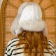 Stay Stylish and Warm: White Fox Fur Ushanka Women's Leather Hat - Derisitesi Stay Stylish and Warm: White Fox Fur Ushanka Women's Leather Hat - Derisitesi