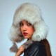 Stay Stylish and Warm: White Fox Fur Ushanka Women's Leather Hat - Derisitesi Stay Stylish and Warm: White Fox Fur Ushanka Women's Leather Hat - Derisitesi