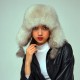 Stay Stylish and Warm: White Fox Fur Ushanka Women's Leather Hat - Derisitesi Stay Stylish and Warm: White Fox Fur Ushanka Women's Leather Hat - Derisitesi
