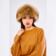 Derisitesi Quality: Women's Leather Hat with Raccoon Fur Derisitesi Quality: Women's Leather Hat with Raccoon Fur