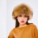 Derisitesi Quality: Women's Leather Hat with Raccoon Fur Derisitesi Quality: Women's Leather Hat with Raccoon Fur