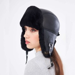 Siyah Kuzu Kürklü Hakiki Deri Ushanka Kadın Şapka: Kışın Büyüsünü Tarzla Yaşayın Siyah Kuzu Kürklü Hakiki Deri Ushanka Kadın Şapka: Kışın Büyüsünü Tarzla Yaşayın