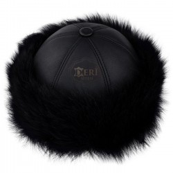 Black Genuine Leather Fur Hat - Best Christmas Gifts Hats Black Genuine Leather Fur Hat - Best Christmas Gifts Hats