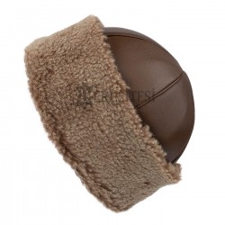 Brown Winter Fur Hat - Outdoor Leather Hat Brown Winter Fur Hat - Outdoor Leather Hat