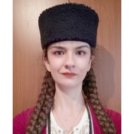 Kadın Siyah Kafkas Kalpağı - Deri Kalpak Kadın Siyah Kafkas Kalpağı - Deri Kalpak