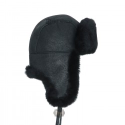 Black Men's Leather Ushanka Hat - Style and Warmth in the Winter