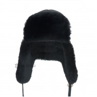 Erkek Siyah Deri Ushanka Şapka - Kışlık Kürklü Outdoor Şapka Erkek Siyah Deri Ushanka Şapka - Kışlık Kürklü Outdoor Şapka