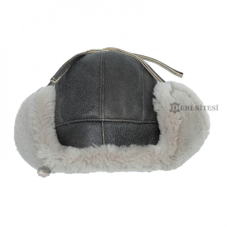 Erkek Koyun Derisi Pilot Şapka - Kışlık Outdoor Şapka