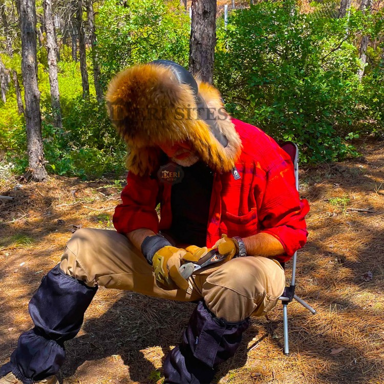 Finn Rakun Ushanka Deri Şapka - Kışlık Rakun Kürklü Outdoor Şapka