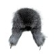 Gümüş Tilki Kürklü Şapka - Kışlık Tilki Kürklü Outdoor Şapka