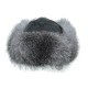 Gümüş Tilki Kürklü Şapka - Kışlık Tilki Kürklü Outdoor Şapka