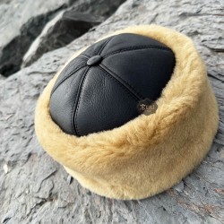Genuine Lamb Leather Fur-Lined Men's Leather Hat | Cozy Warmth for Cold Winter Days Genuine Lamb Leather Fur-Lined Men's Leather Hat | Cozy Warmth for Cold Winter Days