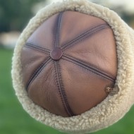Handmade Leather Bork – Men's Lamb Leather Fur-Lined Hat