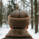 Brown Men's Leather Hat | Lambskin Fur Lined | Shearling Sheepskin Winter Hat Brown Men's Leather Winter Shearling Sheepskin Hat