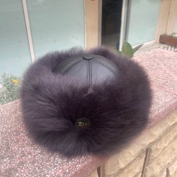 Göktürk Koyu Kahve Kuzu Kürklü Erkek Deri Börk | Kışlık Şapka | Okçuluk, At Binme, Kayak, Snowboard