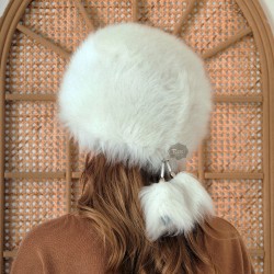 Ak Katun Beyaz Kürklü Kadın Deri Börk Modelimiz - BŞ157 Ak Katun Beyaz Kürklü Kadın Deri Börk Modelimiz - BŞ157