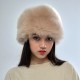 Hilal Vizon Rengi Kuzu Kürklü Kadın Deri Börk, Şapka Modelimiz - BŞ159