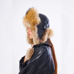 Umay Rakun Kürkü Kadın Deri Şapka, Börk Modelimiz - BŞ168 Umay Rakun Kürkü Kadın Deri Şapka, Börk Modelimiz - BŞ168