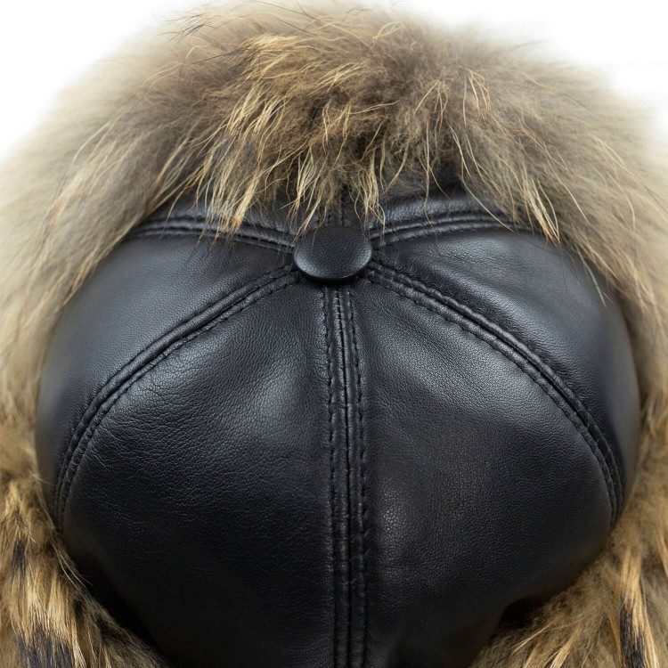 %100 Hakiki Rakun Kürklü Ushanka Kadın Deri Şapka - Stil ve Sıcaklık