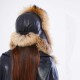 %100 Hakiki Rakun Kürklü Ushanka Kadın Deri Şapka - Stil ve Sıcaklık