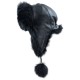 Karam Siyah Kürklü Kadın Deri Şapka, Börk Modelimiz - BŞ176