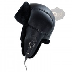 Tokalı Pilot Deri Şapka - Ş052 Tokalı Pilot Deri Şapka - Ş052