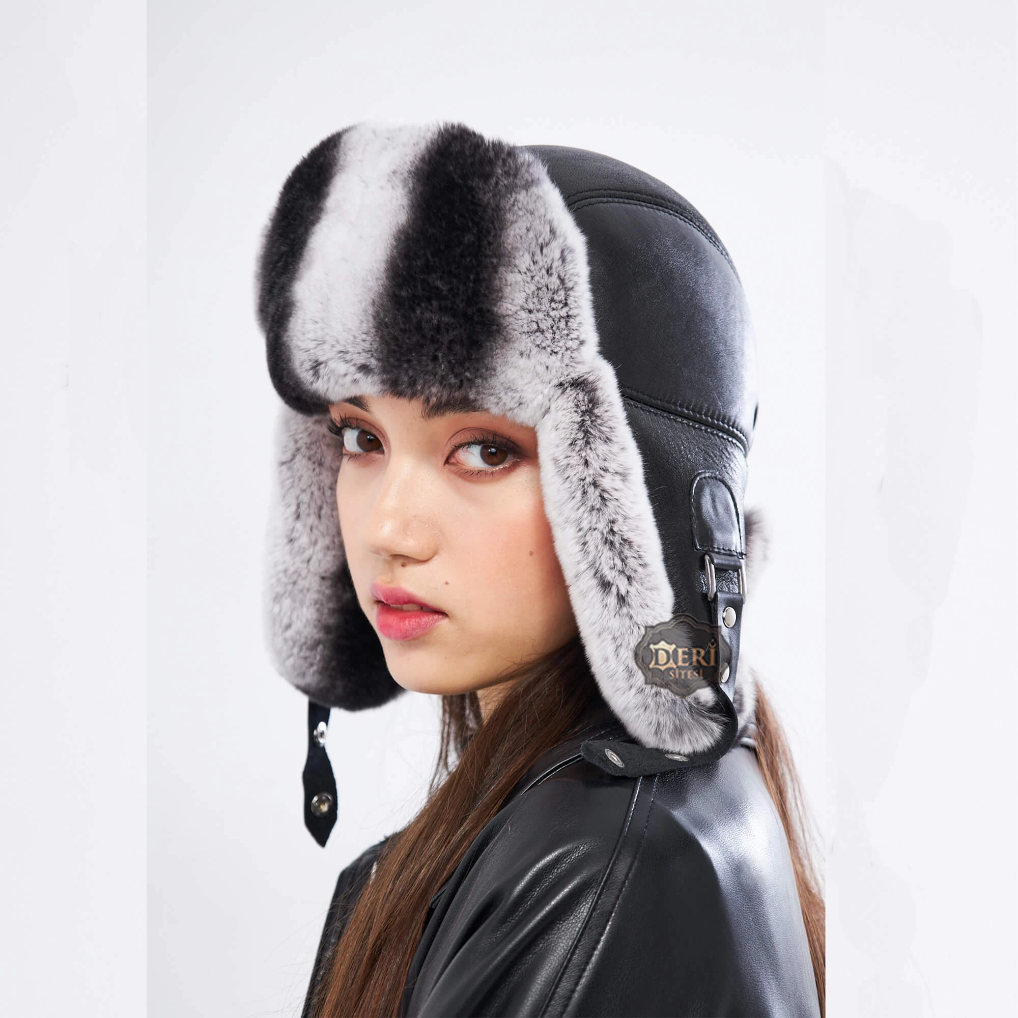 Gray Rabbit Fur Russian Ushanka The Perfect Winter Accessory for Discerning Women